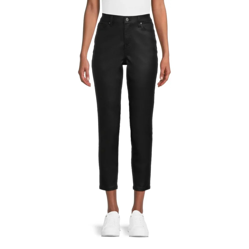 Time & Tru Women's Size 4 Coated Skinny Pant Black NWT